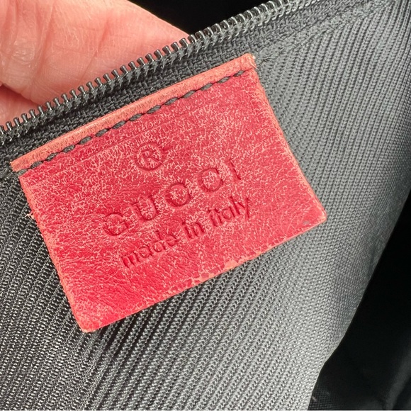 GUCCI GG Canvas Boston Bag, Red Jacquard Fabric, Red Leather Trim, Authentic - Picture 4 of 17